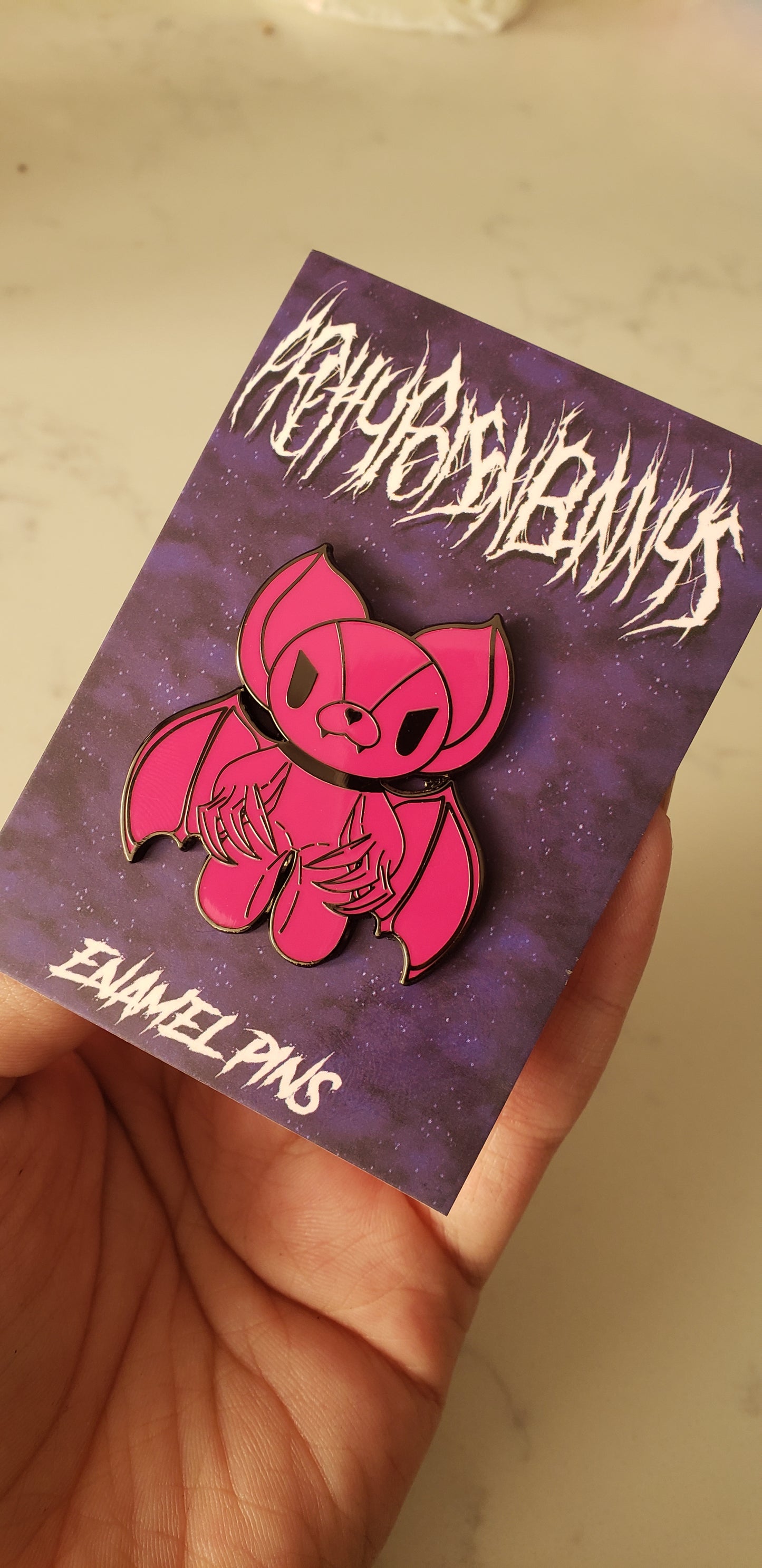Bat Enamel Pins Pink