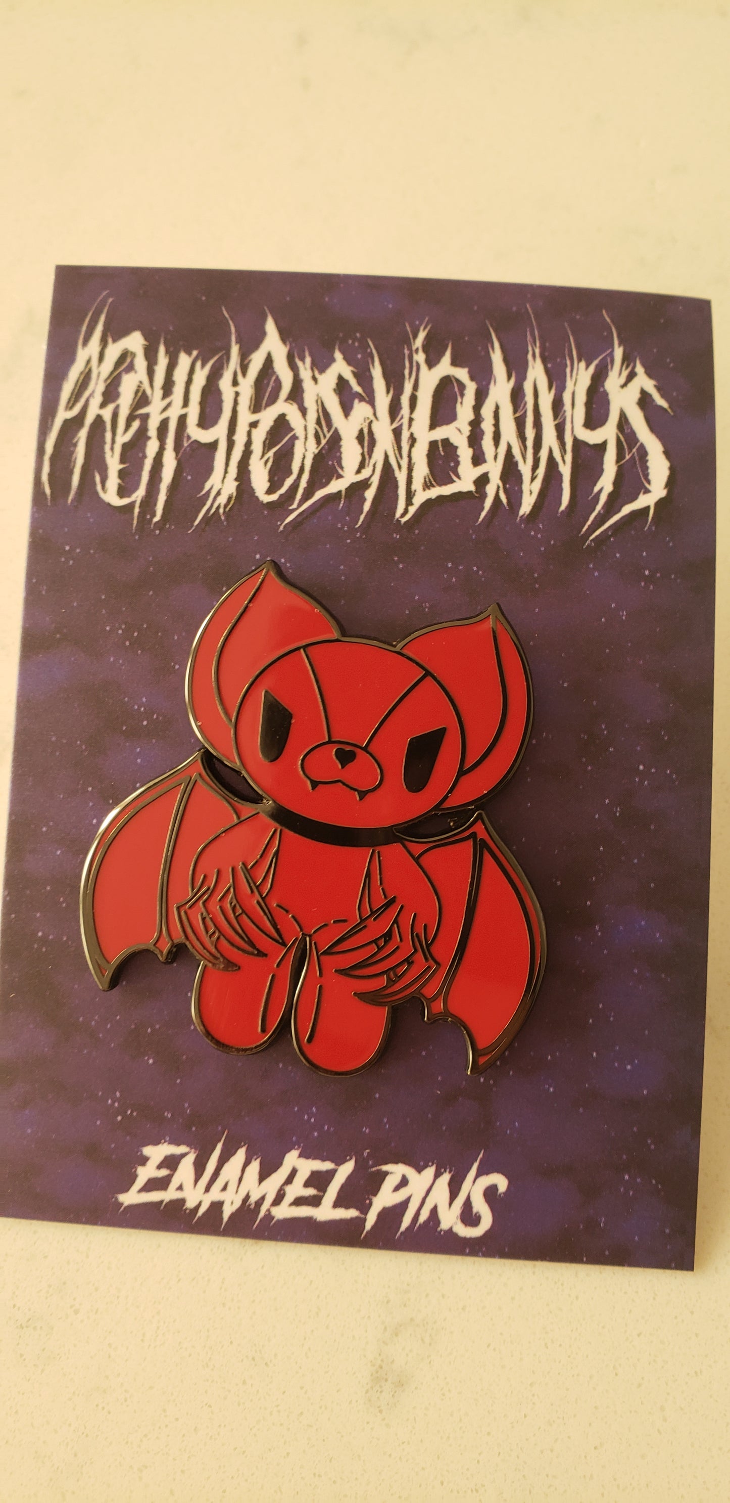 Bat Enamel Pins Red