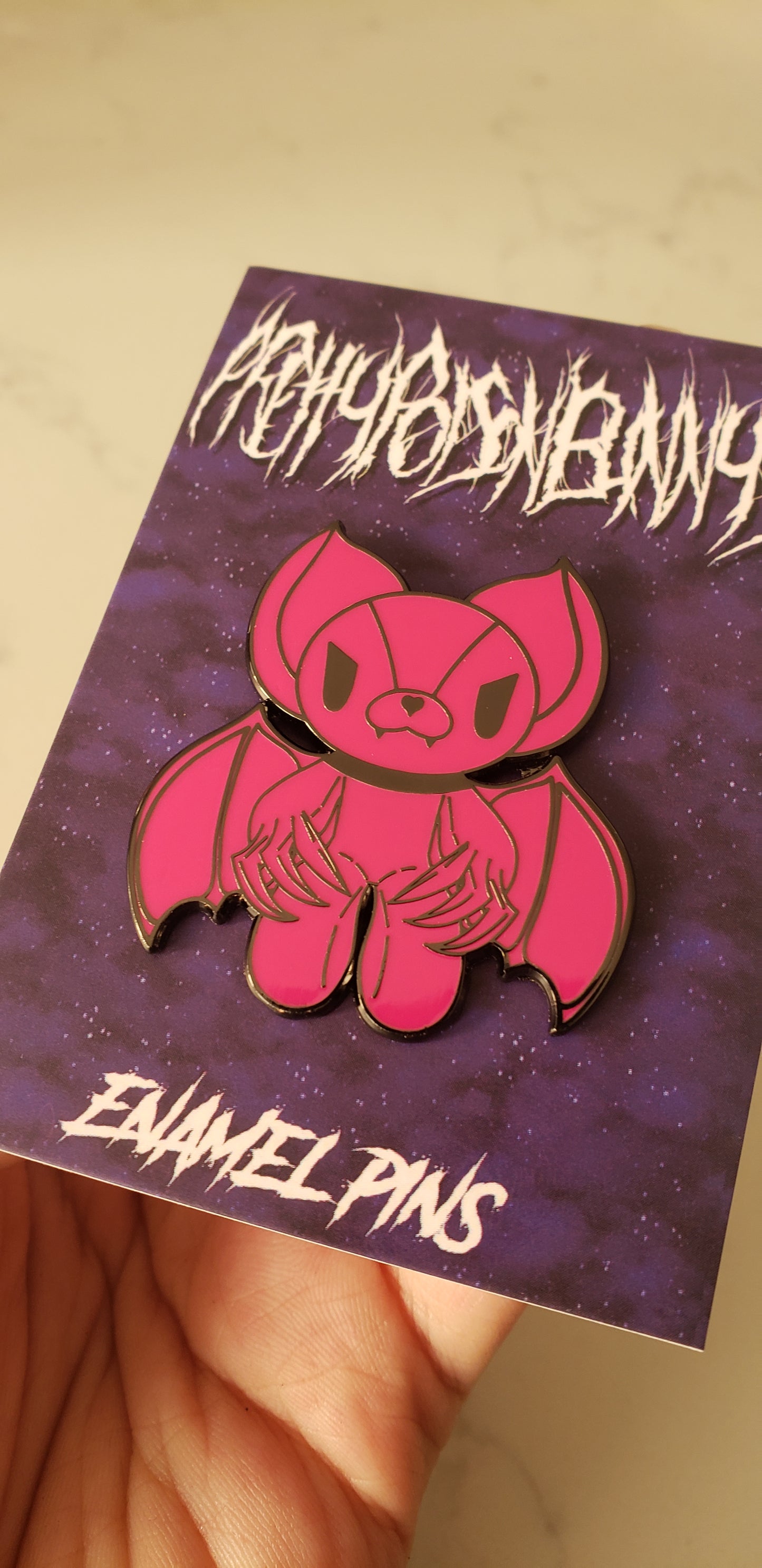 Bat Enamel Pins Pink