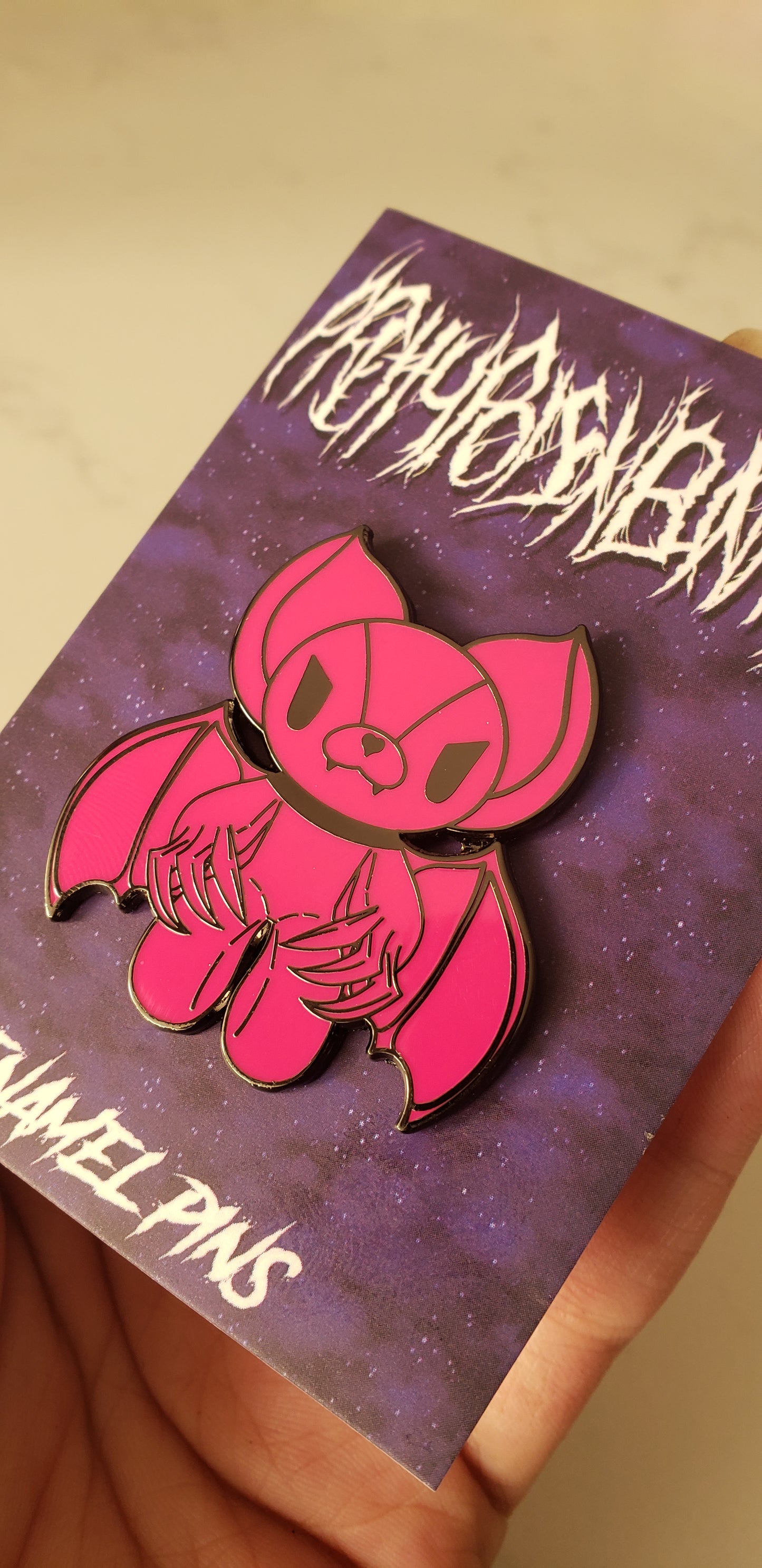 Bat Enamel Pins Pink