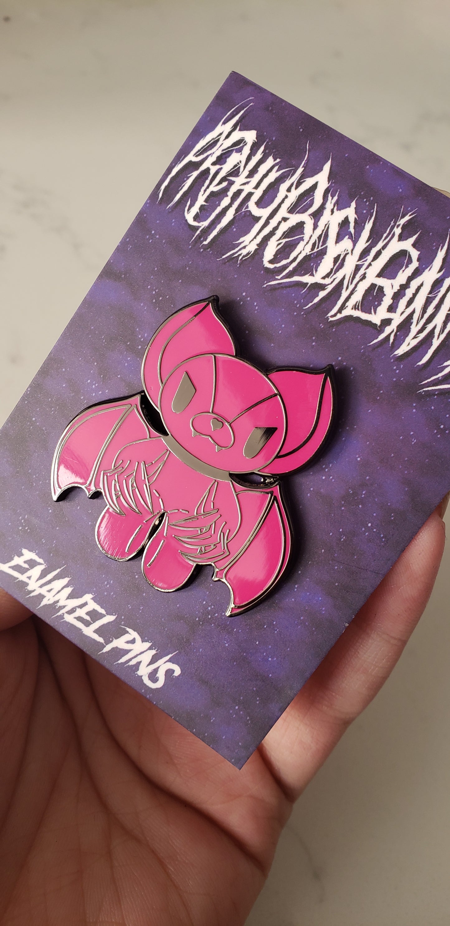 Bat Enamel Pins Pink