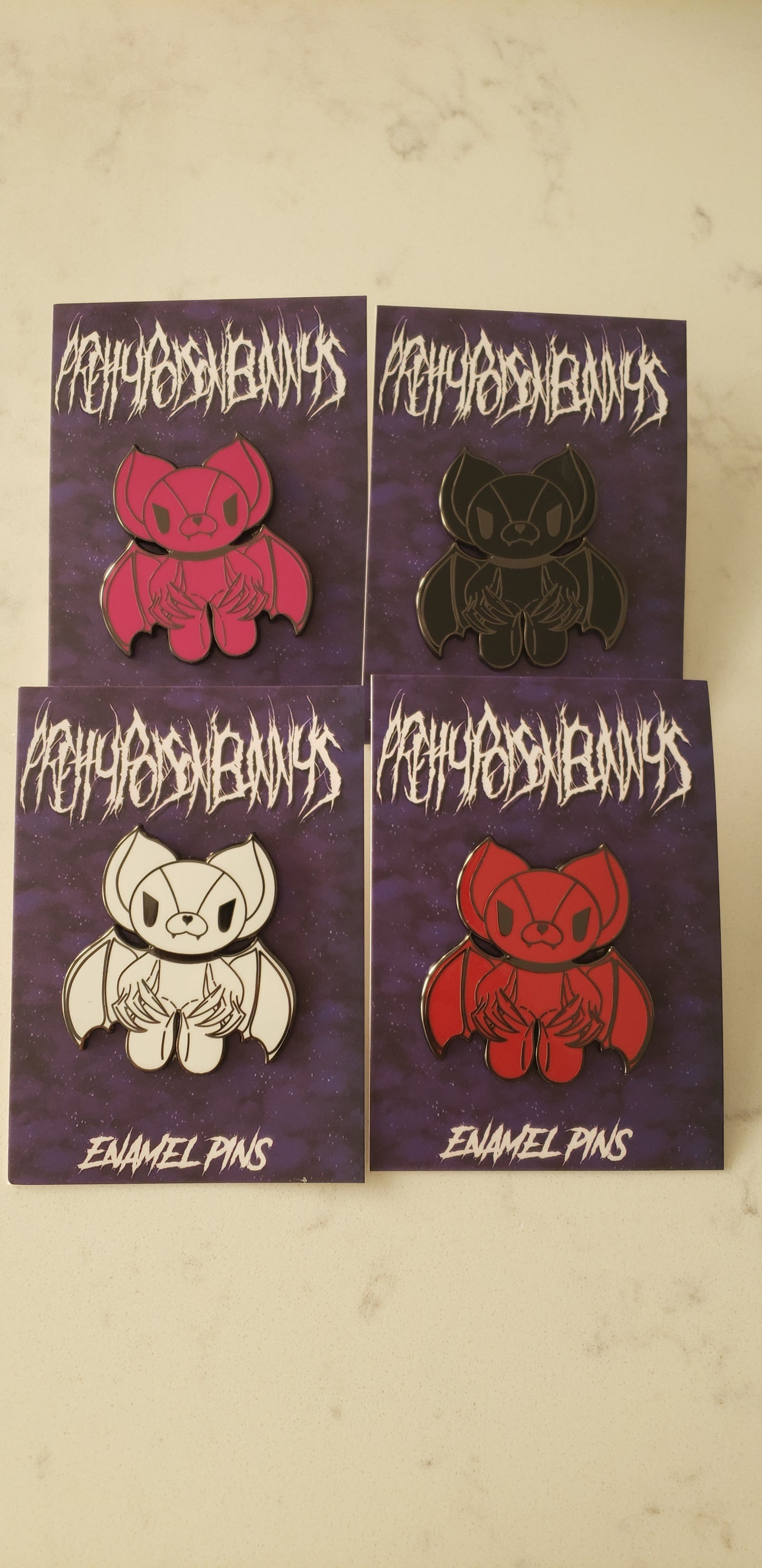 Bat Enamel Pin Black